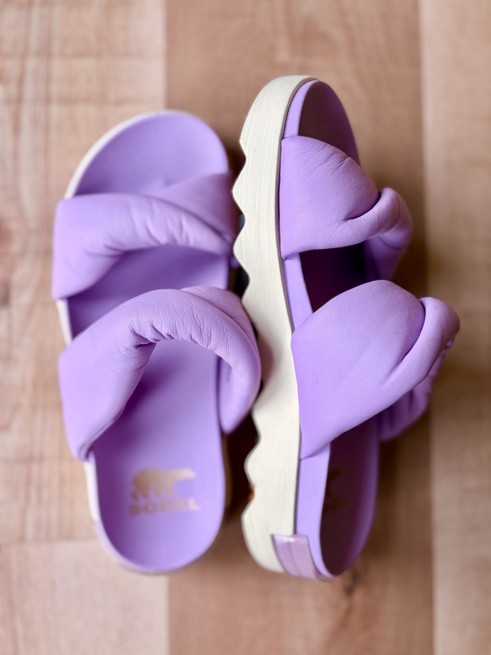 Sorel Womens Lavender Lilac Viibe Twist Slide Sandals Size 9